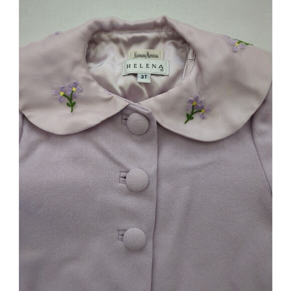 VTG Neiman Marcus HELENA Lilac Sleeveless Dress & Matching Wool Overcoat Size 3T - Picture 6 of 16